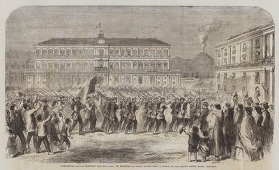 The British Brigade marching into the Largo St Francesco di Paola, Naples by Frank Vizetelly